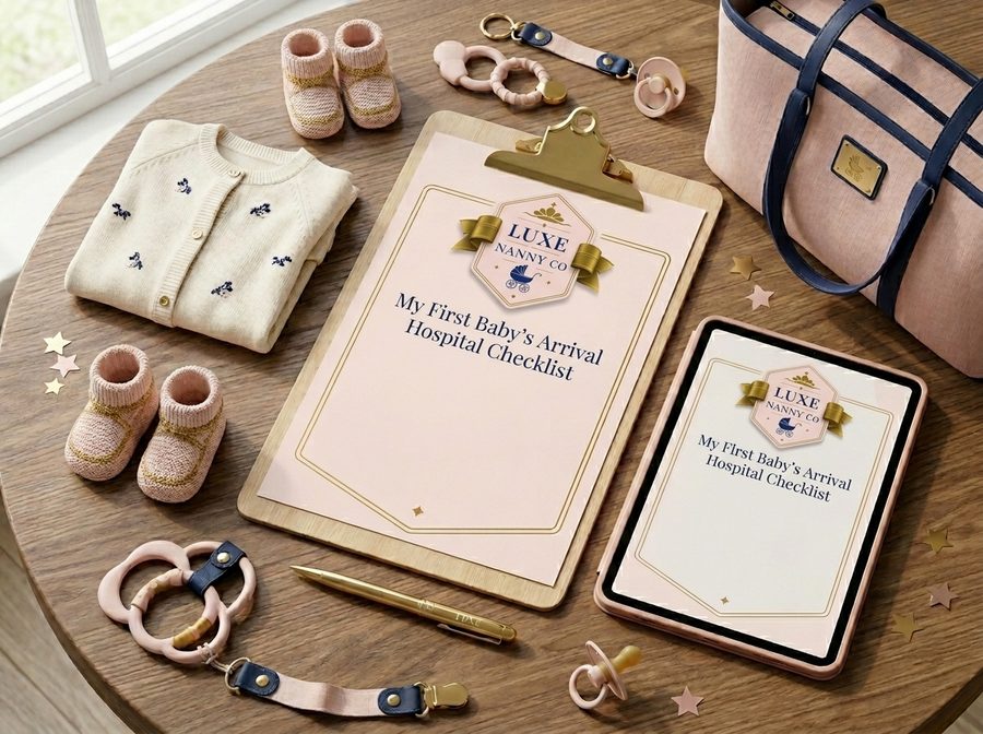 First Baby Hospital Checklist by Luxe Nanny Co